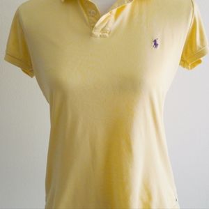 Ralph Lauren yellow short sleeve polo shirt (women's size M)